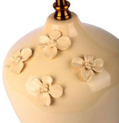 Casa Padrino lámpara de mesa de cerámica de lujo crema / oro / blanco Ø 40 x A. 70 cm