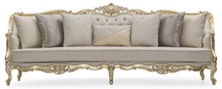 Casa Padrino divano da soggiorno barocco di lusso grigio / oro 292 cm - Mobili Barocchi