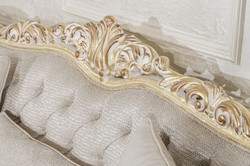 Casa Padrino divano da soggiorno barocco di lusso grigio / oro 292 cm - Mobili Barocchi