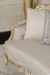 Casa Padrino divano da soggiorno barocco di lusso grigio / oro 292 cm - Mobili Barocchi