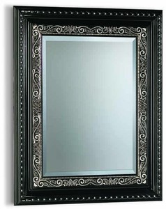 Casa Padrino specchio barocco di lusso con vetro cristallo nero / argento A. 140 cm - Fatto in Italia