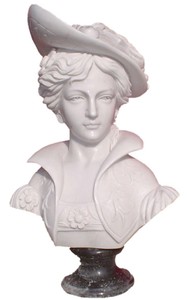 Luxus Jugendstil Marmor Deko Büste Skulptur Dame Weiß