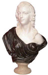 Casa Padrino busto decorativo in marmo Art Nouveau di lusso donna bianco / nero A. 80 cm