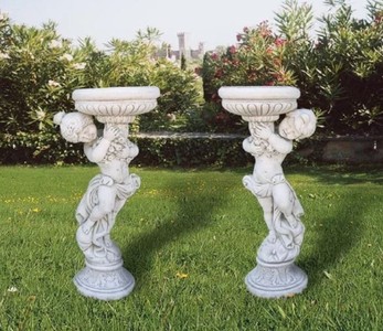 Casa Padrino conjunto de macetas barrocos de lujo gris A. 115 cm - Hecho en Italia