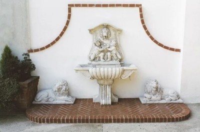 Casa Padrino Luxus Barock Wandbrunnen Grau 119 x H. 158 cm - Made in Italy