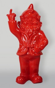 Casa Padrino scultura decorativa XXL gnomo da giardino rosso A. 170 cm