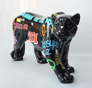 Casa Padrino scultura decorativa XXL nero / colorato 160 x A. 72 cm