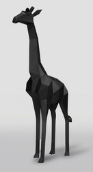 XXL Garten Terrassen Deko Skulptur Figur Giraffe Schwarz