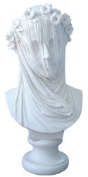 Casa Padrino busto decorativo in marmo Art Nouveau di lusso donna con velo bianco A. 58 cm