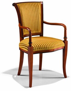 Casa Padrino Chaise de Salle à Manger Baroque de Luxe avec Accoudoirs Or / Marron - Meubles Baroques Italiens