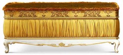 Prunkvolle Luxus Barock Sitzbank Gold Elfenbein