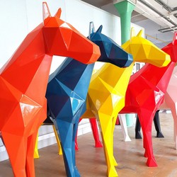 Casa Padrino scultura decorativa XXL cavallo rosso 220 x A. 190 cm