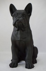 Casa Padrino scultura decorativa XXL cane bulldog nero opaco A. 170 cm