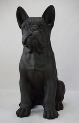 Casa Padrino XXL decorative sculpture dog bulldog matt black H. 170 cm