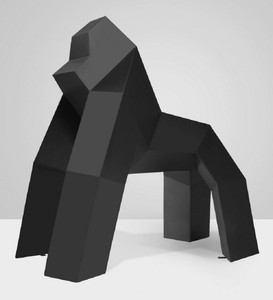 Casa Padrino scultura decorativa XXL gorilla nero 175 x A. 170 cm