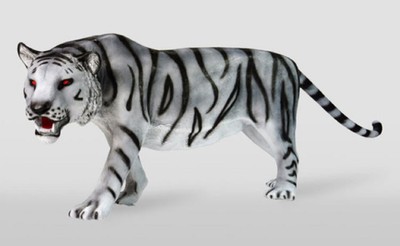 Casa Padrino scultura decorativa XXL tigre bianco / grigio / nero 250 cm