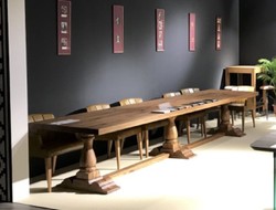 Casa Padrino mesa de comedor da estilo campestre de madera maciza marrón 400 cm