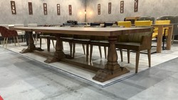 Casa Padrino mesa de comedor da estilo campestre de madera maciza marrón 400 cm