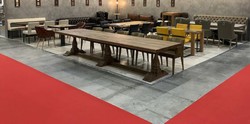 Casa Padrino mesa de comedor da estilo campestre de madera maciza marrón 400 cm