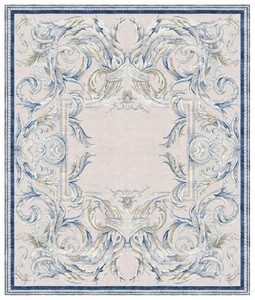 Casa Padrino Luxury Baroque Living Room Carpet Gray / Blue - Various Sizes