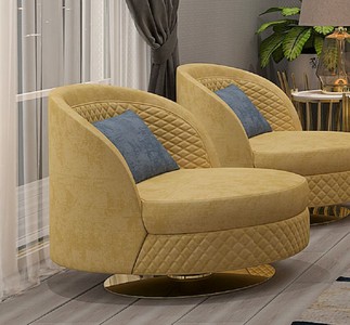 Casa Padrino luxury living room & hotel armchair yellow / gold 85 x 82 x H. 80 cm