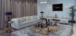 Casa Padrino sillón de salón y hotel de lujo crema / oro 85 x 82 x A. 80 cm