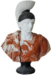 Casa Padrino busto in marmo in stile antico di lusso romano bianco / rosso / nero A. 90 cm