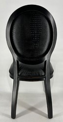 Casa Padrino chaise de salle à manger baroque en cuir artificiel noir - Meubles baroque