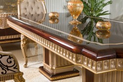 Casa Padrino tavolo da pranzo barocco di lusso marrone scuro / grigio / oro 250 cm