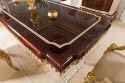 Casa Padrino tavolo da pranzo barocco di lusso marrone scuro / grigio / oro 250 cm