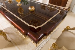 Casa Padrino ensemble de meubles de salle à manger baroques de luxe marron foncé / gris / or