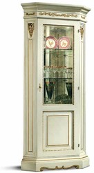 Casa Padrino vitrine d'angle baroque de luxe blanc / or - Meubles baroques - Fabriqué en Italie
