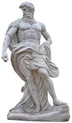Casa Padrino Antique Style Marble Sculpture Man Gray H. 215 cm
