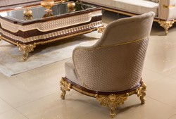 Casa Padrino poltrona da soggiorno barocco di lusso grigio / marrone scuro / oro - Mobili barocchi