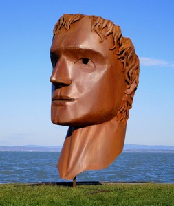 Casa Padrino sculpture décorative de jardin en acier XXL tête rouille H. 213 cm
