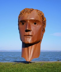 Casa Padrino escultura decorativa de jardín de acero XXL cabeza óxido A. 213 cm
