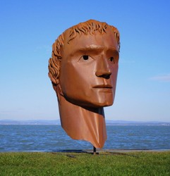 Casa Padrino escultura decorativa de jardín de acero XXL cabeza óxido A. 213 cm