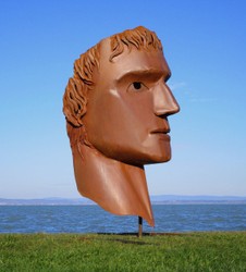 Casa Padrino escultura decorativa de jardín de acero XXL cabeza óxido A. 213 cm