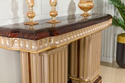 Casa Padrino console baroque de luxe avec miroir mural marron foncé / gris / or - Meubles baroques