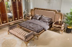 Casa Padrino banc baroque de luxe gris / marron foncé / or - Meubles baroques