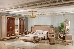 Casa Padrino banc baroque de luxe gris / marron foncé / or - Meubles baroques