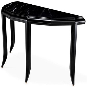 Casa Padrino consola de lujo de caoba con tapa de mármol negro 128 cm - Muebles de lujo