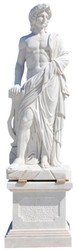 Casa Padrino Scultura in Marmo in Stile Antico Romano Bianco A. 203 cm