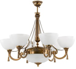 Casa Padrino lustre baroque de luxe en cristal laiton avec patine / blanc Ø 85 cm Casa Padrino lustre baroque de luxe en cristal laiton avec patine / blanc Ø 85 cm