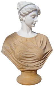 Casa Padrino busto decorativo in marmo Art Nouveau di lusso donna bianco / beige A. 80 cm