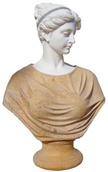Casa Padrino busto decorativo de mármol Art Nouveau de lujo dama blanco / beige A. 80 cm