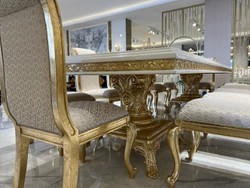 Casa Padrino table de salle à manger baroque de luxe crème / blanc / or 250 cm - Meubles baroques