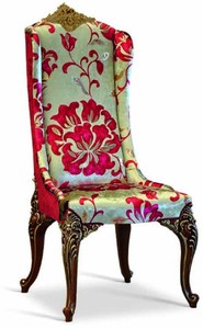 Prunkvoller Luxus Barock Esszimmer Stuhl Gold Rot Dunkelbraun Gold