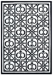 Casa Padrino Luxury Baroque Living Room Carpet White / Black - Various Sizes