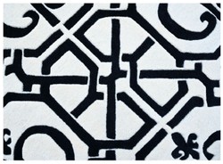 Casa Padrino Luxury Baroque Living Room Carpet White / Black - Various Sizes